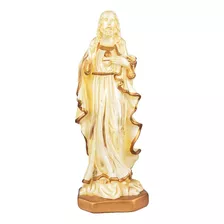 Imagem Do Sagrado Coração De Jesus Em Gesso 39,5cm Dourada