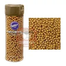 Sprinkles Perlas Comestibles Dorado 4mm Wilton Belgrano