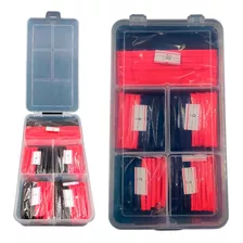 Kit 192 Tubo Espaguete Termo Retrátil Estojo Preto/vermelho