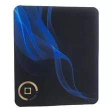 Mouse Pad Ergonômico Neoprene Quadrado Para Home Office Cor Preto Com Azul