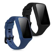 2 Mallas De Silicona Para Huawei Band 6/6 Pro Negro Azul