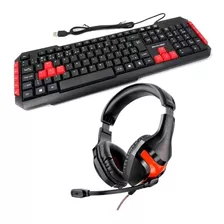 Kit Gamer Teclado Usb + Fone Gamer Warrior Multilaser Cor De Teclado Preto Idioma Português Brasil