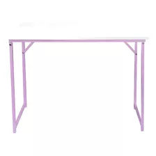 Mesa Escritorio Plegable Melamina Y Hierro Industrial 100 Cm