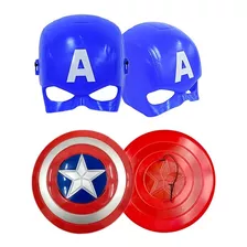 Mascara Capitão America Com Escudo Vingadores Infantil