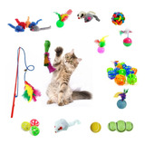 Kit 7 Brinquedos Interativos Para Gato Com Varinha Pet Shop