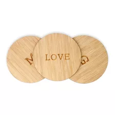 6 Posavasos Personalizados De Madera, Elegantes Y Duraderos