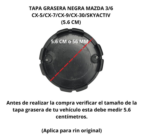 Tapa Centro Rin Copa Mazda 3 6 Cx5 Cx7 Cx9 Cx30 Skyactiv X1 Foto 4