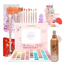 Maquillaje Infantil Niñas + Set Brochas Regalo Navidad Pack