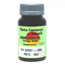 Tinta Horizonte 100ml Couro Camurça E Nobuck Preto