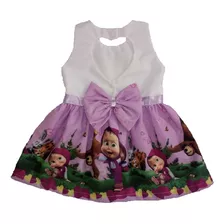 Vestido Infantil Temático Masha E O Urso, Aniversário