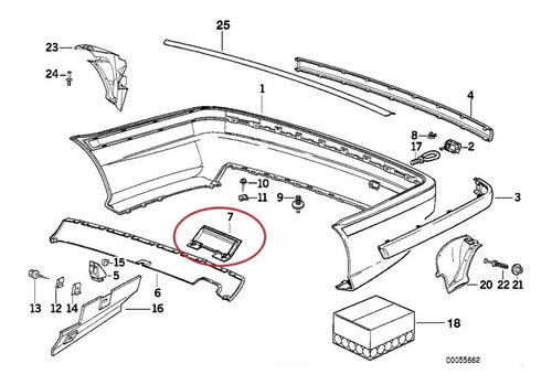 Moldura Tapa Parachoques Trasero Bmw Serie 3 E36 Foto 3