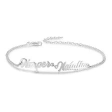 Pulseira Com Dois Nome Personalizada Em Prata Legitima 950