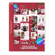 Pack Canva Loja De Roupas - Artes Profissionais E Editáveis