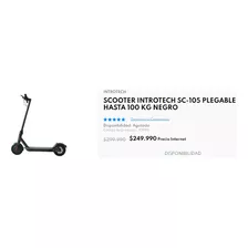 Scooter Introtech Sc-105 Plegable Hasta 100 Kg Negro 