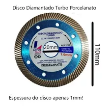 Disco Diamantado Fino Acabamento Porcelanato 22.2x110x1mm