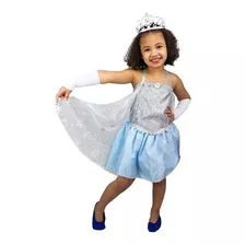 Fantasia Frozen Infantil Vestido Princesa Elsa Verão C/ Capa