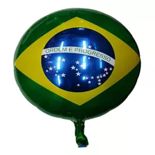 10 Balao Metalizado Brasil Bandeira Copa Do Mundo 45cm Top