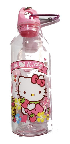 Botella Plastico Rigida Deportiva Hello Kitty Tapa Rosca
