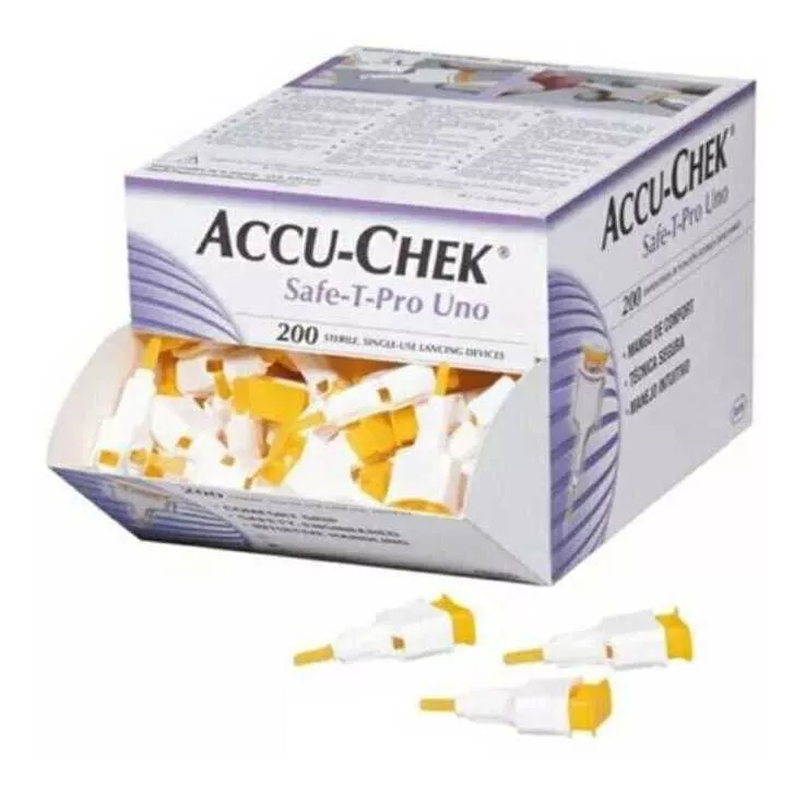 Lancetas Accu Chek Safe-t-pro Uno Caixa C/200un Original