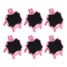 Kit 6 Mini Quadro Negro Lousa Rosa Marca Mesa Doces Salgados