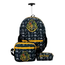 Mochila Infantil Harry Potter Hogwarts Escolar Rodinhas 