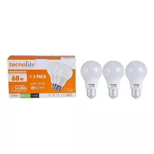 Paquete De 3 Focos Led, 8.5 W, Luz Suave Cálida, Base E27 Color De La Luz Blanco