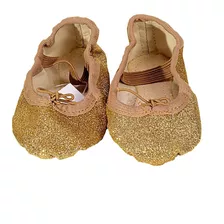 Sapatilha Glitter Ballet Infantil Dourada