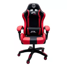 Cadeira De Escritório Efa Gaming R Gamer Ergonômica Vermelha Com Estofado De Couro Sintético