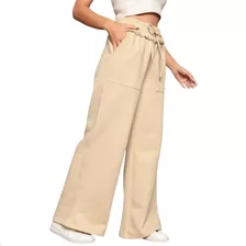 Calça Moletom Feminina Inverno Pantalona Wide Leg Moletinho