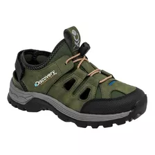 Tenis Hiking De Discovery Para Joven Olivo Di2031 T6