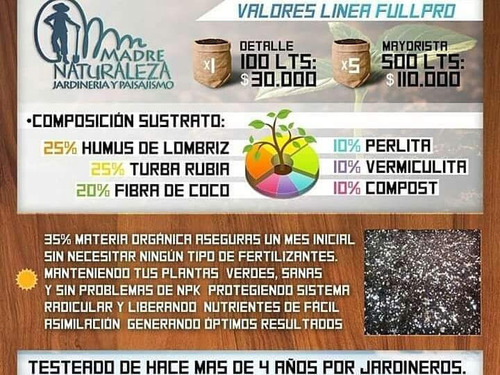 Sustrato Premium Para Huerta 100 Lt