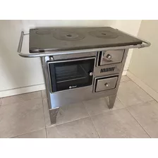 Fogão Lenha Inox N1 Forno Porta Vidro + Termômetro + Chaminé