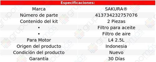 Set Filtros Sakura Mazda Cx-5 L4 2.5l 2013 A 2020 Foto 2