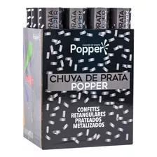 Kit Com 12 Lança Confetes Chuva De Prata Festa Eventos