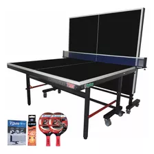 Mesa De Ping Pong T25 Negra C/red Set N2-600 Fáb. 1pingpong