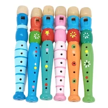 Pack X6 Flauta Dulce Chica Madera Infantil Niños Denbu