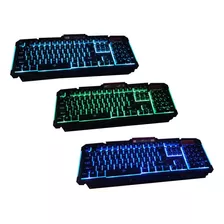 Kit Teclado Gamer Semi Mecánico Rgb Mouse Led 3200 Dpi Cor Do Teclado Preto