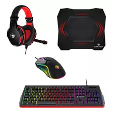 Set Gamer Njoytech Con Teclado, Mouse, Audífonos Y Mouse Pad