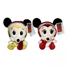 Kit Casal Noel De Pelúcia Natal Disney : Mickey + Minnie 