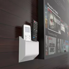 Suporte De Parede P Controle Remoto Tv Som Apple LG Samsung Cor Branco