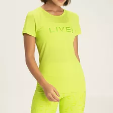 Camiseta Baby Look Live Icon Feminina Verde Limão Academia