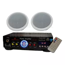 Combo Musica Funcional Bluetooth Usb+2 Parlantes Embutir 6.5