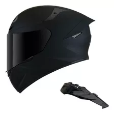 Capacete Kyt Tt Course Plain Preto + Spoiler E Viseira Fumê