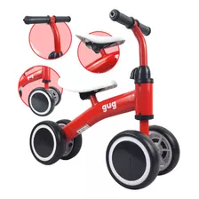 Andador Bicicleta De Equilíbrio Infantil 4 Rodas Criança Cor Vermelho