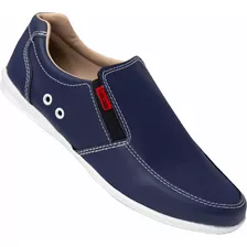 Zapato Náutico Simil Cuero Azul