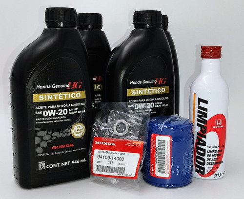 4pack Cambio De Aceite Honda Con Limpiador Inyectores Honda Foto 2