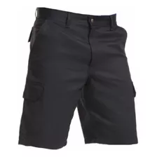 Bermuda Cargo Tipo Pampero Negro 6 Bolsillos