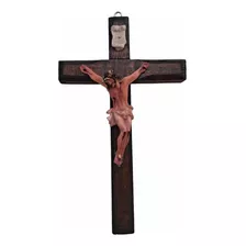 Cristo Crucifijo De Pared 24 Cm Cruz De Madera- Envio Gratis