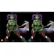 Archivo Stl Impresión 3d - Orc Girl - Digital Dark Pin Ups