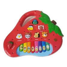 Piano Morango Infantil - Sons Animais - 17 Teclas